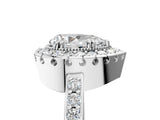 White gold Pear Cut Diamond Halo Ring with Pavé Band and Prong Setting_12