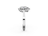 White gold Pear Cut Diamond Halo Ring with Round Brilliant Halo and Solitaire Band_117