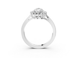 White gold Pear Cut Diamond Halo Ring with Round Brilliant Halo and Solitaire Band_118