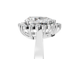 White gold Pear Cut Diamond Halo Ring with Round Brilliant Halo and Solitaire Band_120