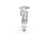 White gold Pear Cut Diamond Halo Ring with Round Split Shank and Prong Setting_14