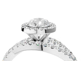 White gold Pear Cut Diamond Halo Ring with Round Split Shank and Prong Setting_16