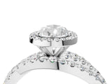 White gold Pear Cut Diamond Halo Ring with Round Split Shank and Prong Setting_22
