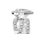 White gold Pear Cut Diamond Halo Ring with Round Split Shank and Prong Setting_23