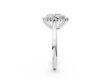 White gold Pear Cut Diamond Halo Ring with Solitaire Band and Prong Setting_85