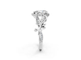 White gold Pear Cut Diamond Halo Ring with Vintage Split Shank and Four-Prong Setting_51