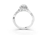 White gold Pear Cut Diamond Halo Ring with Vintage Split Shank and Four-Prong Setting_52