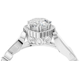 White gold Pear Cut Diamond Halo Ring with Vintage Split Shank and Four-Prong Setting_53