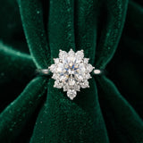 White gold Pear-Cut Diamond Halo Solitaire Ring with Round Brilliant Halo and Prong Setting_6