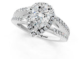 White gold Pear Cut Diamond Halo Split Shank Engagement Ring_41