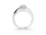 White gold Pear Cut Diamond Halo Split Shank Engagement Ring_43