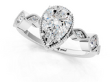 White gold Pear Cut Diamond Milgrain Marquise Band with Prong Setting_6