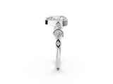 White gold Pear Cut Diamond Milgrain Marquise Band with Prong Setting_7