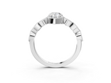 White gold Pear Cut Diamond Milgrain Marquise Band with Prong Setting_8