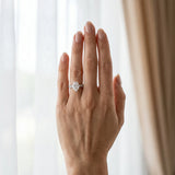 White gold Pear Cut Diamond Milgrain Pavé Engagement Ring with Four-Prong Setting_191