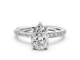 White gold Pear Cut Diamond Pavé Band Ring with Four-Prong Setting_55