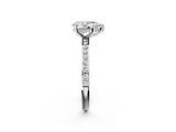 White gold Pear Cut Diamond Pavé Band Ring with Four-Prong Setting_57