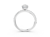 White gold Pear Cut Diamond Pavé Band Ring with Four-Prong Setting_58