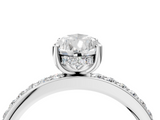 White gold Pear Cut Diamond Pavé Band Ring with Four-Prong Setting_59