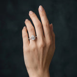 White gold Pear Cut Diamond Pavé Band Ring with Four-Prong Setting_68