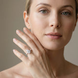 White gold Pear Cut Diamond Pavé Band Ring with Four-Prong Setting_69