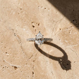 White gold Pear Cut Diamond Pavé Band Ring with Four-Prong Setting_71