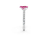 White gold Pear Cut Diamond Pavé Band Solitaire Ring with Prong Setting_2