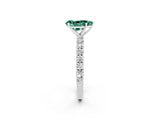 White gold Pear Cut Diamond Pavé Band Solitaire Ring with Prong Setting_2