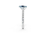 White gold Pear Cut Diamond Pavé Band Solitaire Ring with Prong Setting_2