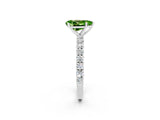 White gold Pear Cut Diamond Pavé Band Solitaire Ring with Prong Setting_2