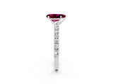 White gold Pear Cut Diamond Pavé Band Solitaire Ring with Prong Setting_2
