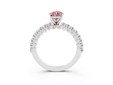 White gold Pear Cut Diamond Pavé Band Solitaire Ring with Prong Setting_3