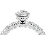 White gold Pear Cut Diamond Pavé Band Solitaire Ring with Prong Setting_4