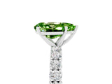 White gold Pear Cut Diamond Pavé Band Solitaire Ring with Prong Setting_5