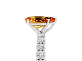 White gold Pear Cut Diamond Pavé Band Solitaire Ring with Prong Setting_5