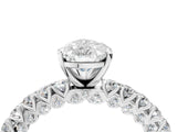 White gold Pear Cut Diamond Pavé Band Solitaire Ring with Prong Setting_99