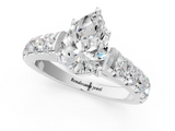 White gold Pear Cut Diamond Pavé Band Solitaire with Four-Prong Setting_36