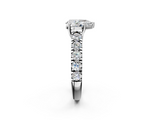 White gold Pear Cut Diamond Pavé Band Solitaire with Four-Prong Setting_37