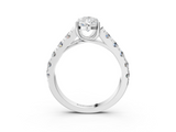 White gold Pear Cut Diamond Pavé Band Solitaire with Four-Prong Setting_38