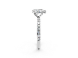 White gold Pear Cut Diamond Pavé Band Solitaire with Four-Prong Setting_5