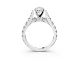 White gold Pear Cut Diamond Pavé Band Solitaire with Four-Prong Setting_54
