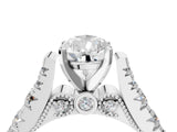 White gold Pear Cut Diamond Pavé Band Solitaire with Four-Prong Setting_55