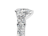 White gold Pear Cut Diamond Pavé Band Solitaire with Four-Prong Setting_56