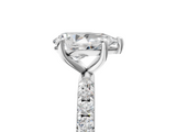White gold Pear Cut Diamond Pavé Band Solitaire with Four-Prong Setting_8
