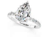 White gold Pear Cut Diamond Pavé Band with Six-Prong Setting_1