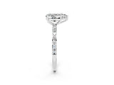 White gold Pear Cut Diamond Pavé Band with Six-Prong Setting_2