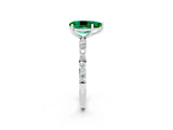 White gold Pear Cut Diamond Pavé Band with Six-Prong Setting_2