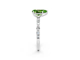 White gold Pear Cut Diamond Pavé Band with Six-Prong Setting_2