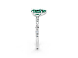 White gold Pear Cut Diamond Pavé Band with Six-Prong Setting_2