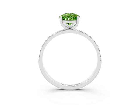 White gold Pear Cut Diamond Pavé Band with Six-Prong Setting_3